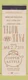 Matchbook Cover - Park Motel Scottsbluff NE Copper Kettle