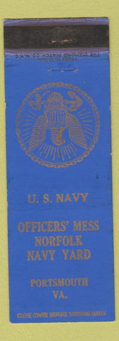 Matchbook Cover - US Navy Officers' Mess Norfolk Navy Yard Portsmouth VA