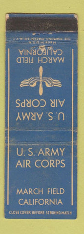 Matchbook Cover - US Army Air Corps March Field CA WORN