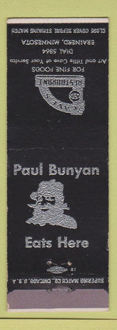 Matchbook Cover - Cave's Restaurant Brainerd MN Paul Bunyan