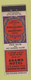 Matchbook Cover - Adams Hotel Worthington MN WEAR