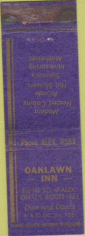 Matchbook Cover - Oaklwan Inn  NO TOWN
