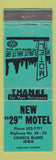 Matchbook Cover - New 29 Motel Council Bluffs IA