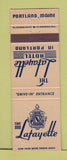 Matchbook Cover - Lafayette Hotel Portland ME