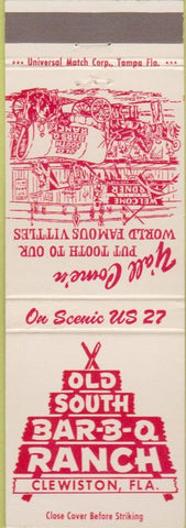 Matchbook Cover - Old South BBQ Clewiston FL