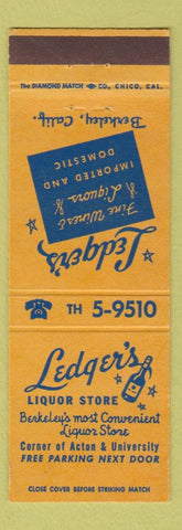 Matchbook Cover - Ledger's Liquor Store Berkeley CA