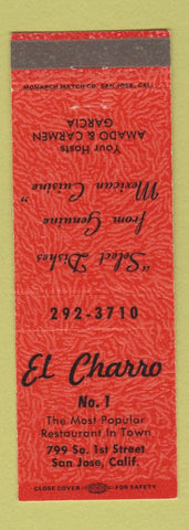 Matchbook Cover - El Charro Mexican Restaurant San Jose CA
