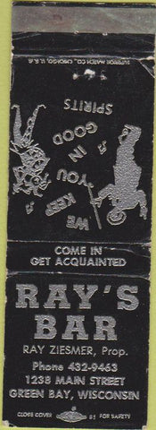 Matchbook Cover - Ray's Bar Green Bay WI WORN