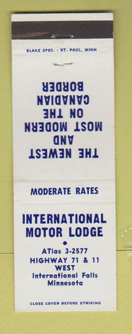 Matchbook Cover - International Motor Lodge International Falls MN