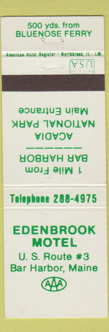 Matchbook Cover - Edenbrook Motel Bar Habor ME