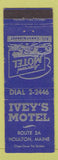 Matchbook Cover - Ivey's Motel Houlton ME