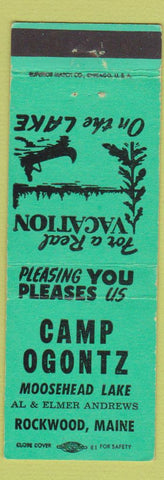 Matchbook Cover - Camp Ogontz Rockwood ME