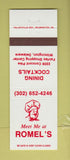 Matchbook Cover - Romel's Restaurant Wilmington DE