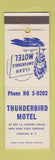 Matchbook Cover - Thunderbird Motel Syracuse NY