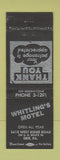 Matchbook Cover - Whitling's Motel Erie PA