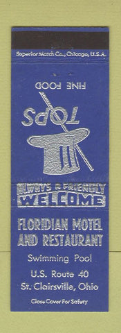 Matchbook Cover - Floridian Motel Restaurant St Clairsville OH