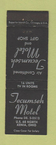 Matchbook Cover - Tecumseh Motel Xenia OH