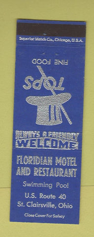 Matchbook Cover - Floridian Motel Restaurant St Clairsville OH