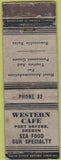 Matchbook Cover - Western Cafe Port Orford OR POOR