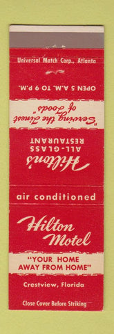 Matchbook Cover - Hilton Motel Crestview FL restaurant