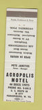 Matchbook Cover - Acropolis Motel Parkersburg WV