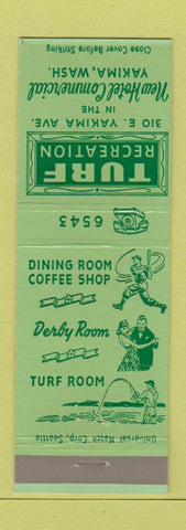 Matchbook Cover - Turf Recreation Yakima WA baseball