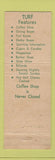 Matchbook Cover - Turf Recreation Yakima WA baseball