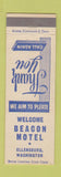Matchbook Cover - Beacon Motel Ellensburg WA