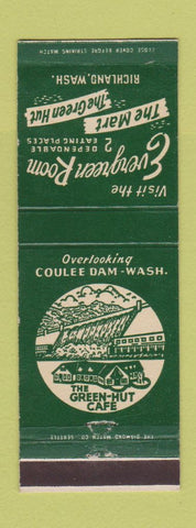 Matchbook Cover - Green Hut Cafe Evergreen Room Richland WA WEAR