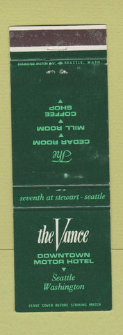 Matchbook Cover - The Vance Motor Hotel Seattle WA WEAR