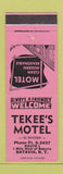 Matchbook Cover - Tekee's Motel Batavia NY
