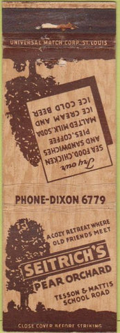 Matchbook Cover - Seitrich's Pear Orchard