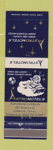 Matchbook Cover - Astro Motels Lubbock TX