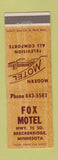 Matchbook Cover - Fox Motel Breckenridge MN