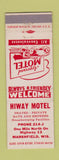 Matchbook Cover - Hiway Motel Marshfield WI low phone #