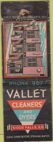 Matchbook Cover - Vallet Cleaners Sioux Falls SD
