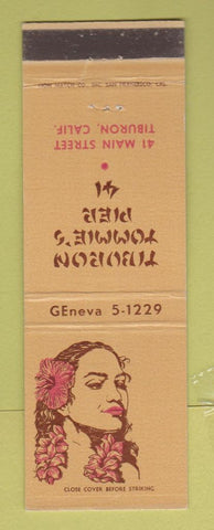 Matchbook Cover - Tiburon Tommie's Pier 41 CA girlie
