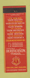 Matchbook Cover - Derrickson Hotels Charleston Wheeling WV New Bern NC