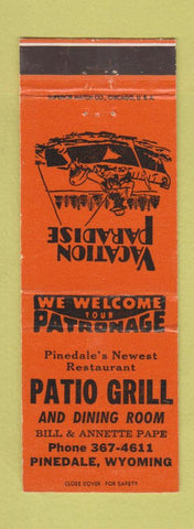 Matchbook Cover - Patio Grill Pinedale WY