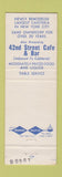 Matchbook Cover - 42 St Cafeteria New York City 1964 World's Fair