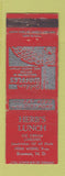 Matchbook Cover - Herb's Lunch Bowman ND WEAR