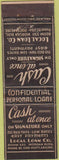 Matchbook Cover - Cash at Once Loans Portland OR Federal