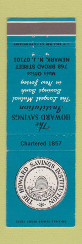 Matchbook Cover - Howard Savings Institution Newark NJ