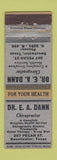 Matchbook Cover - DR E A Dann Chiropractor Sweetwater TX