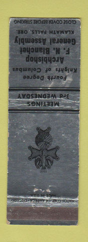 Matchbook Cover - Knights of Columbus Klamath Falls OR