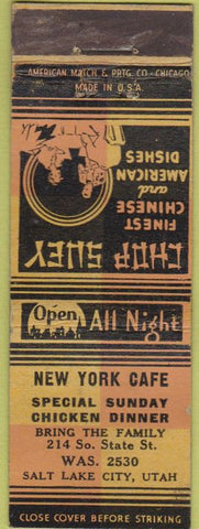 Matchbook Cover - New York Cafe Salt Lake City American Match