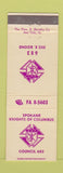 Matchbook Cover - Knights of Columbus Spokane WA