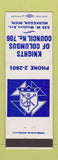 Matchbook Cover - Knights of Columbus Muskegon MI