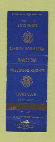 Matchbook Cover - Lions Club Westwood Heights Flint MI
