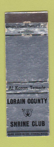 Matchbook Cover - Lorain County Shrine Club OH WEAR